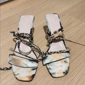 Zara Multicolor Braided Strap Sandals